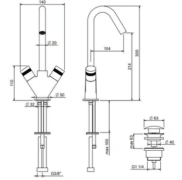 X-CHANGE - Countertop 1 hole washbasin tap by Rubinetterie Treemme - view 3